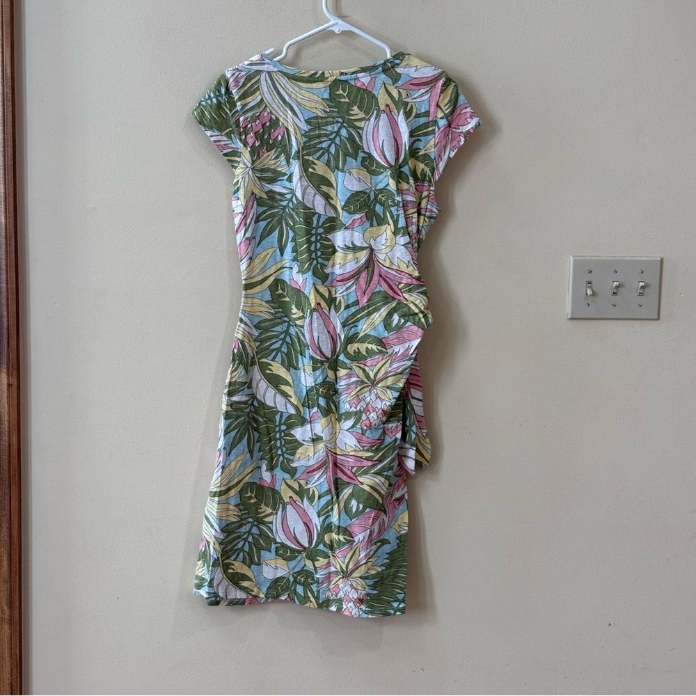 Talbots TIE DETAIL KNIT SHIFT DRESS - TROPICAL PARADISE - Picture 4 of 5